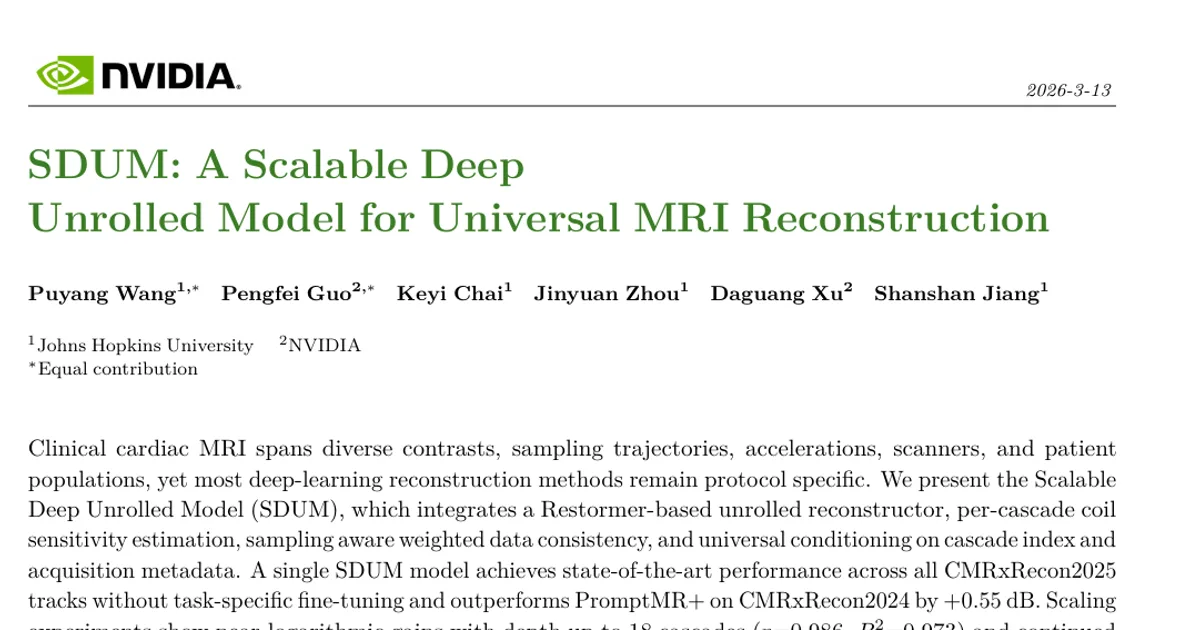 SDUM: A Scalable Deep Unrolled Model for Universal MRI Reconstruction