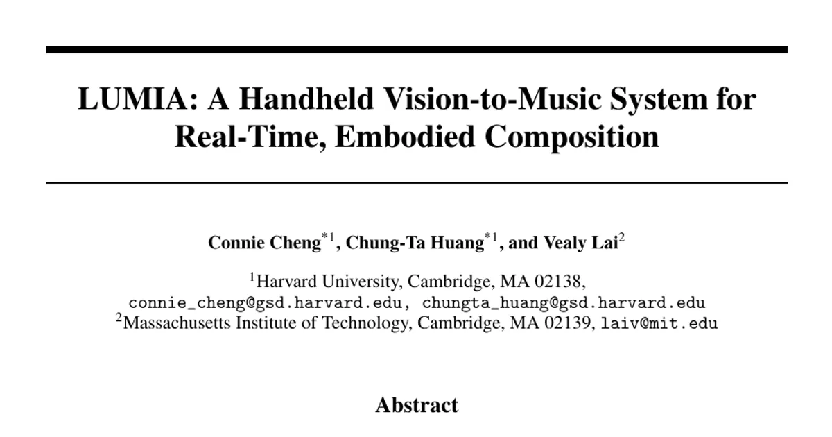 LUMIA: A Handheld Vision-to-Music System for Real-Time, Embodied Composition