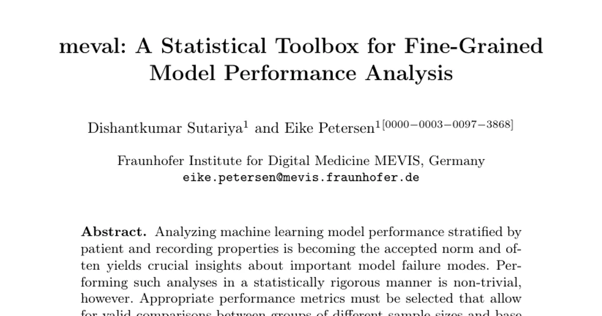 meval: A Statistical Toolbox for Fine-Grained Model Performance Analysis