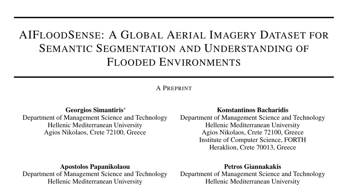 AIFloodSense: A Global Aerial Imagery Dataset for Semantic Segmentation and Understanding of Flooded Environments