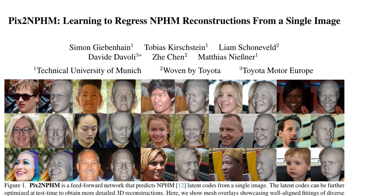 Pix2NPHM: Learning to Regress NPHM Reconstructions From a Single Image