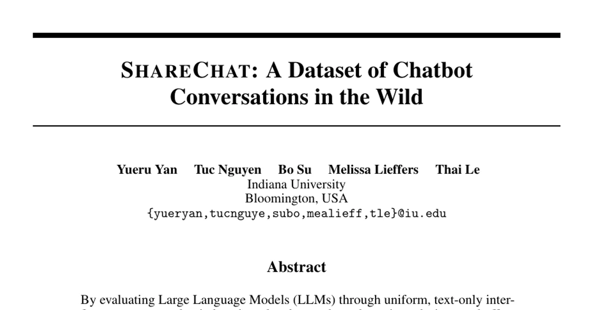 ShareChat: A Dataset of Chatbot Conversations in the Wild