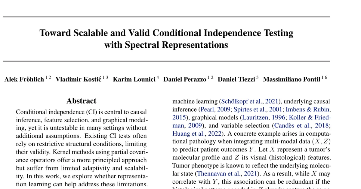 Toward Scalable and Valid Conditional Independence Testing with Spectral Representations