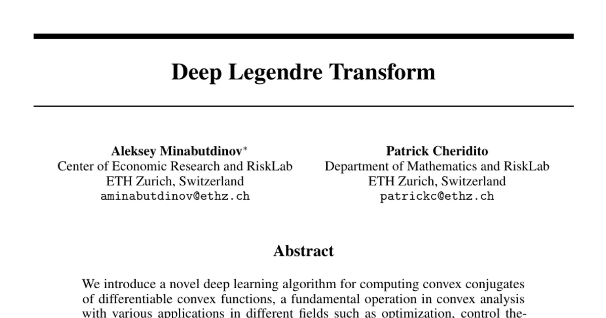 Deep Legendre Transform