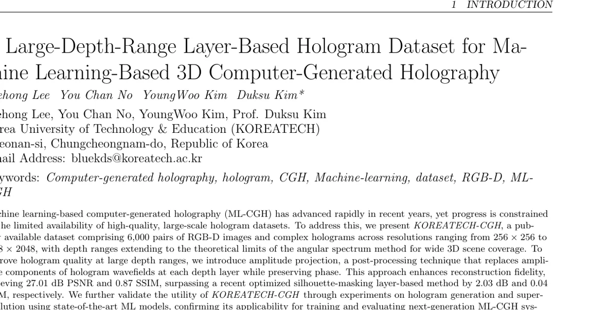 A Large-Depth-Range Layer-Based Hologram Dataset for Machine Learning-Based 3D Computer-Generated Holography