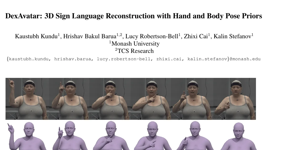 DexAvatar: 3D Sign Language Reconstruction with Hand and Body Pose Priors