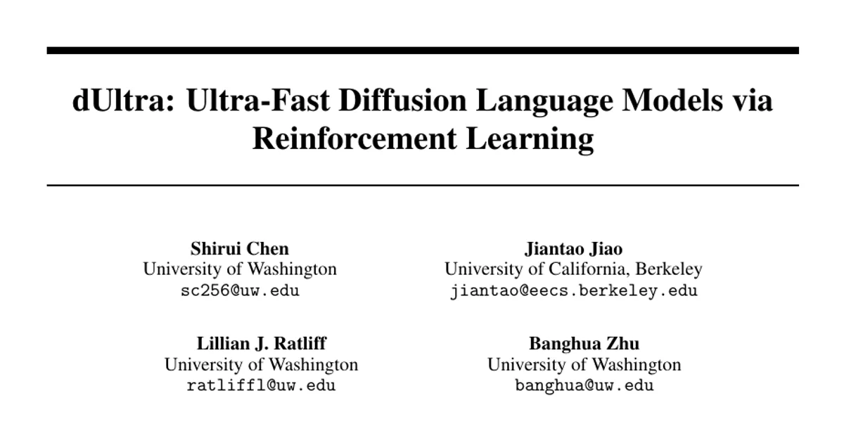 dUltra: Ultra-Fast Diffusion Language Models via Reinforcement Learning