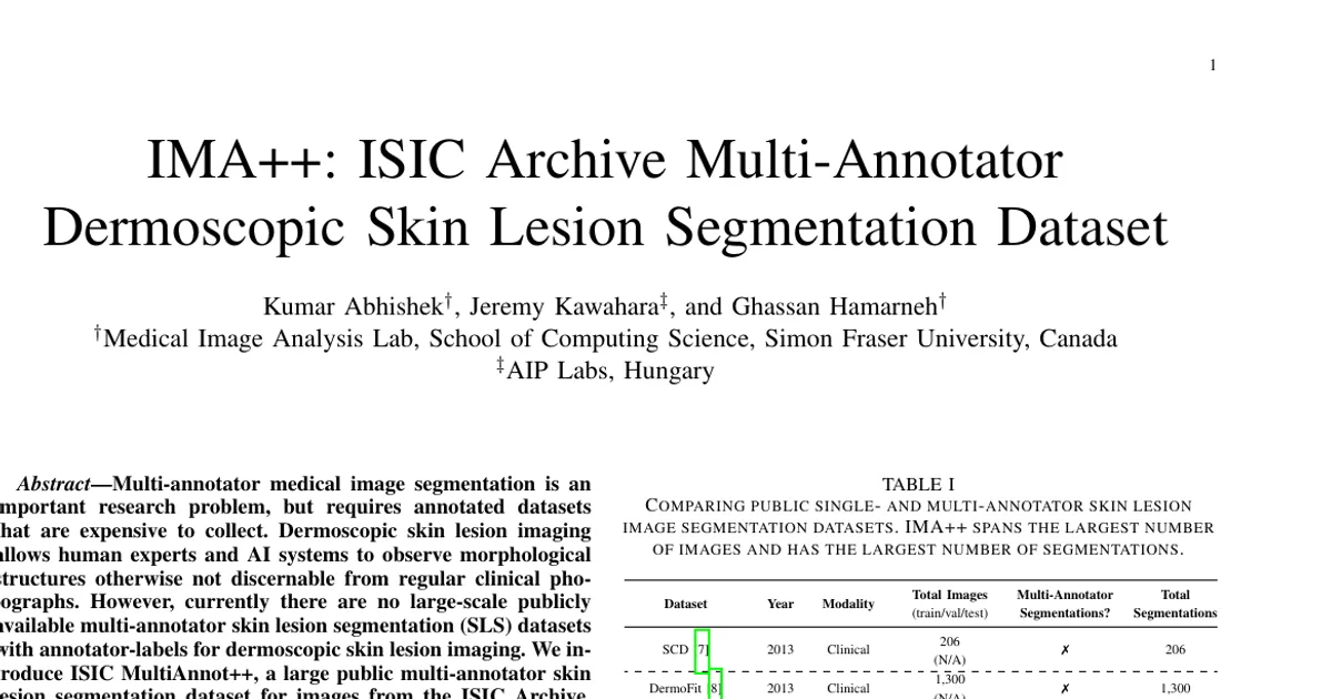 IMA++: ISIC Archive Multi-Annotator Dermoscopic Skin Lesion Segmentation Dataset