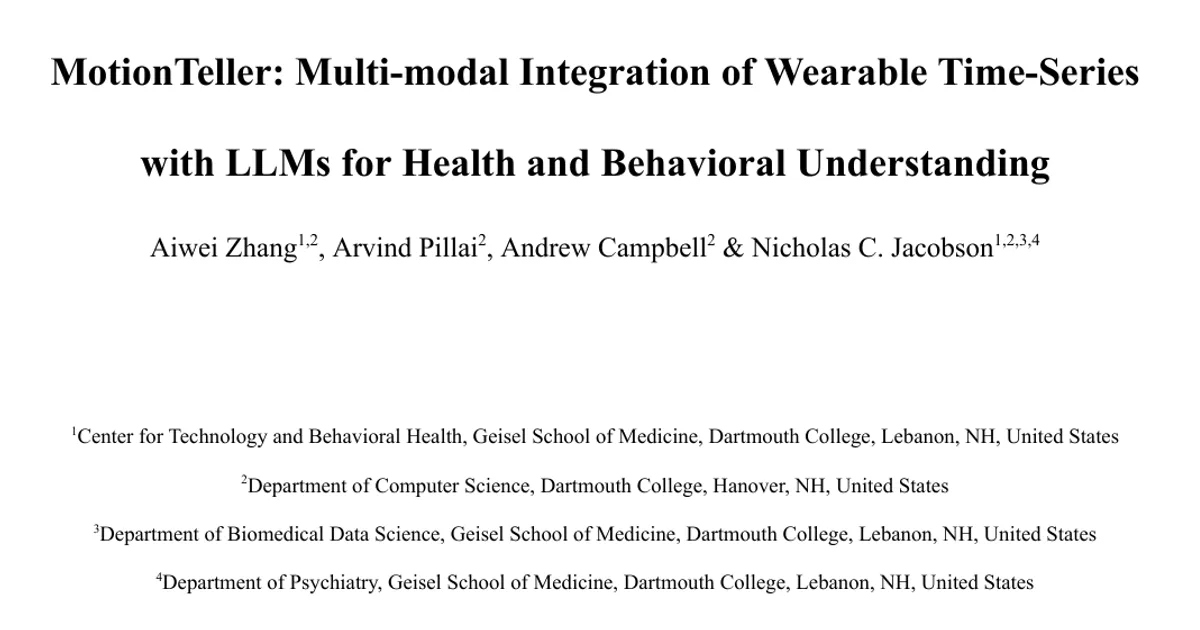 MotionTeller: Multi-modal Integration of Wearable Time-Series with LLMs for Health and Behavioral Understanding
