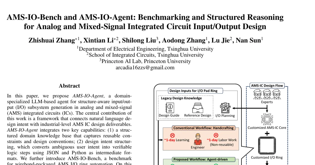 AMS-IO-Bench and AMS-IO-Agent: Benchmarking and Structured Reasoning for Analog and Mixed-Signal Integrated Circuit Input/Output Design