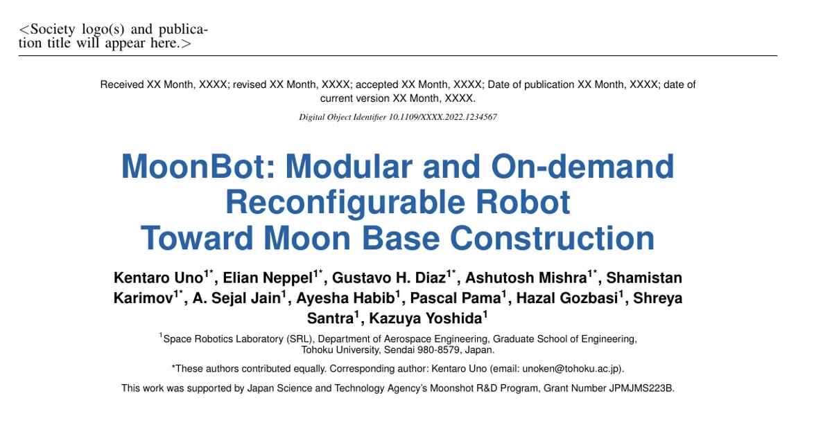 MoonBot: Modular and On-Demand Reconfigurable Robot Toward Moon Base Construction