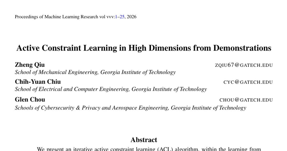 Active Constraint Learning in High Dimensions from Demonstrations