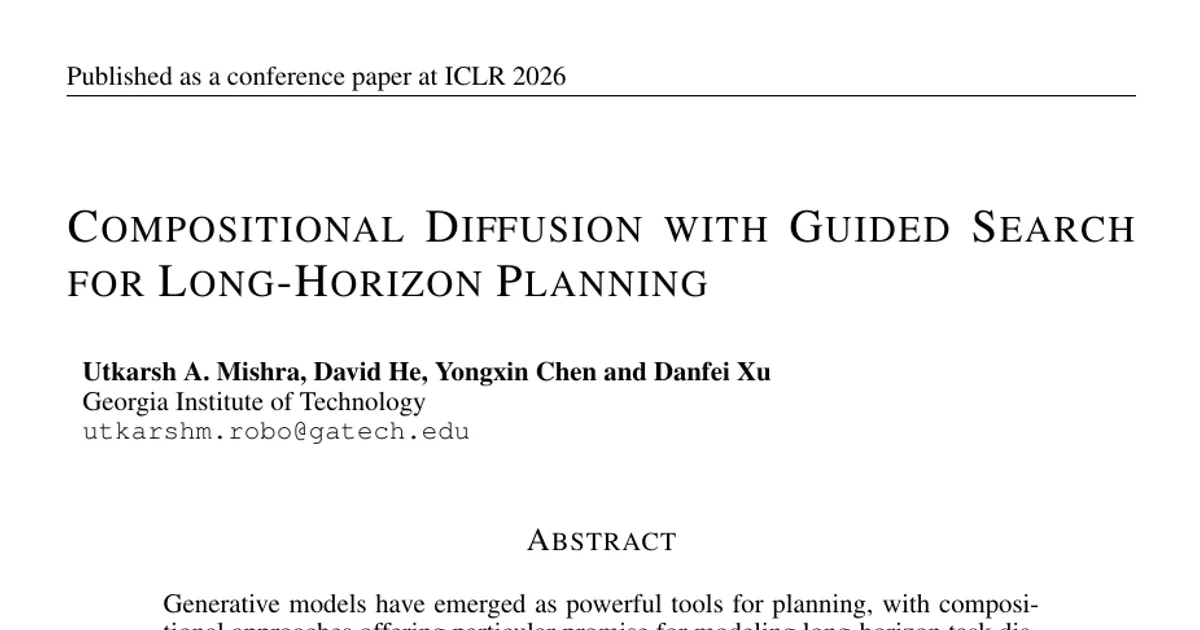Compositional Diffusion with Guided Search for Long-Horizon Planning