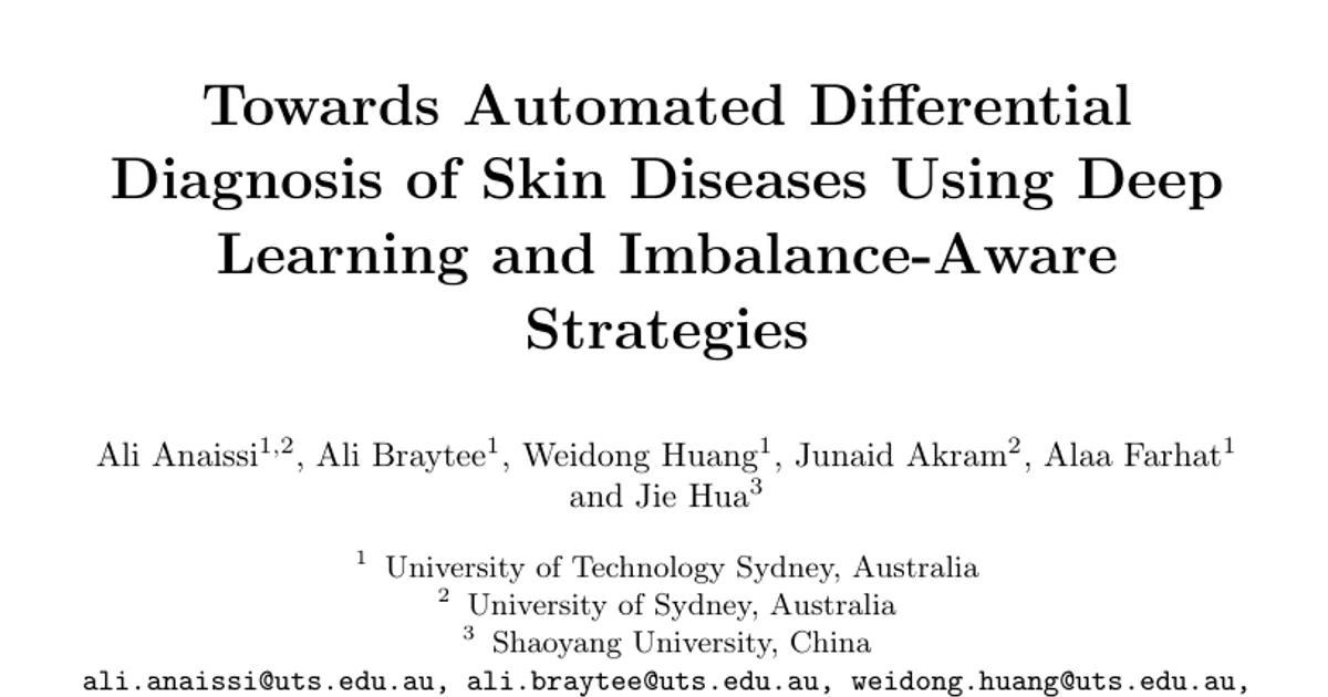 Towards Automated Differential Diagnosis of Skin Diseases Using Deep Learning and Imbalance-Aware Strategies