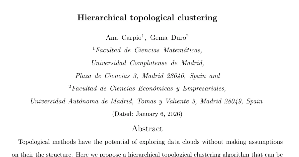 Hierarchical topological clustering