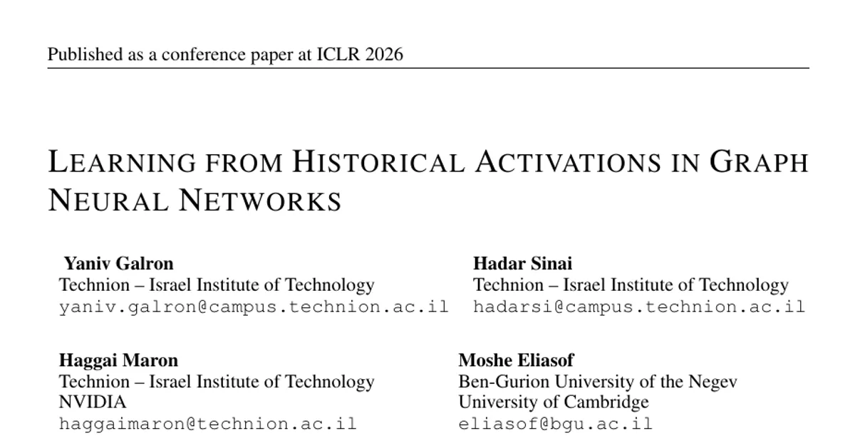 Learning from Historical Activations in Graph Neural Networks