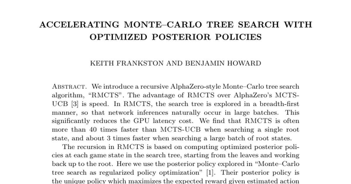 Accelerating Monte-Carlo Tree Search with Optimized Posterior Policies