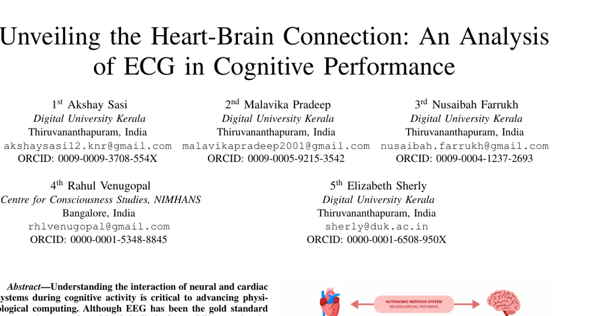Unveiling the Heart-Brain Connection: An Analysis of ECG in Cognitive Performance