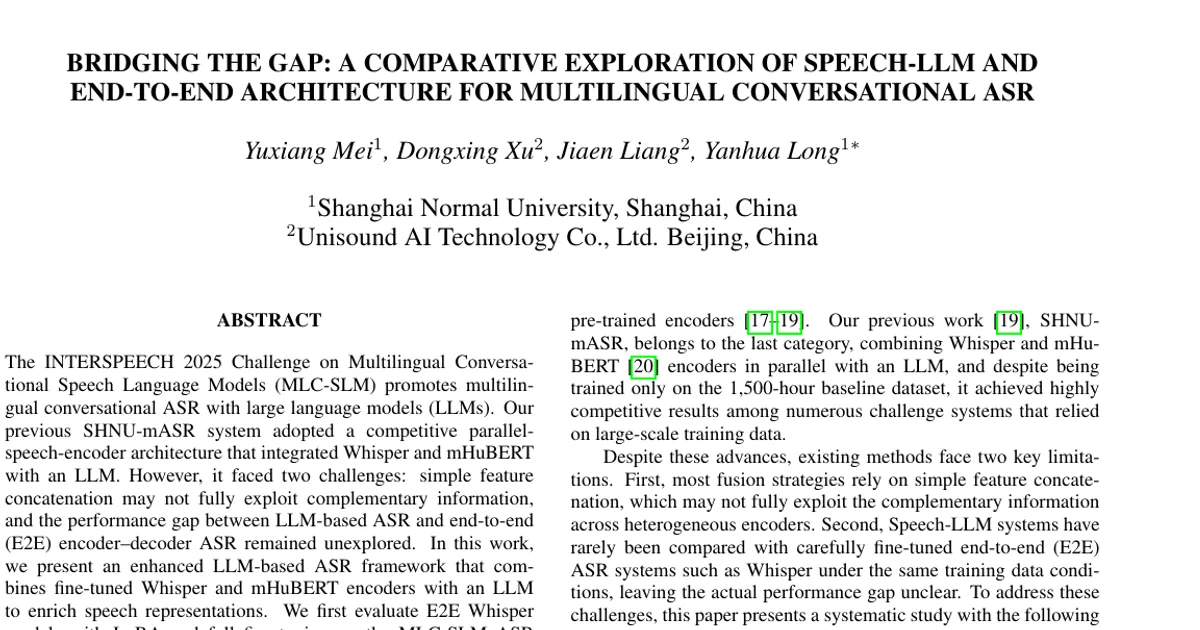 Bridging the gap: A comparative exploration of Speech-LLM and end-to-end architecture for multilingual conversational ASR