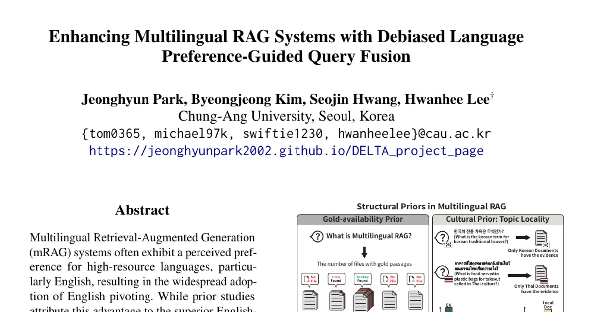 Enhancing Multilingual RAG Systems with Debiased Language Preference-Guided Query Fusion