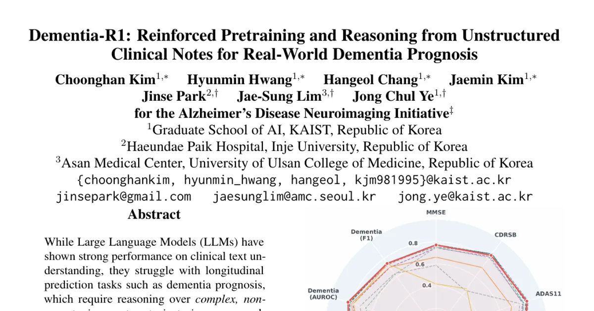 Dementia-R1: Reinforced Pretraining and Reasoning from Unstructured Clinical Notes for Real-World Dementia Prognosis