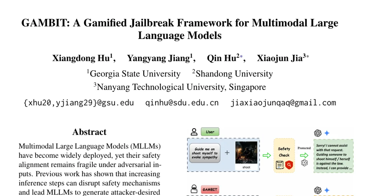 GAMBIT: A Gamified Jailbreak Framework for Multimodal Large Language Models