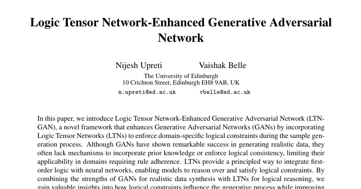 Logic Tensor Network-Enhanced Generative Adversarial Network
