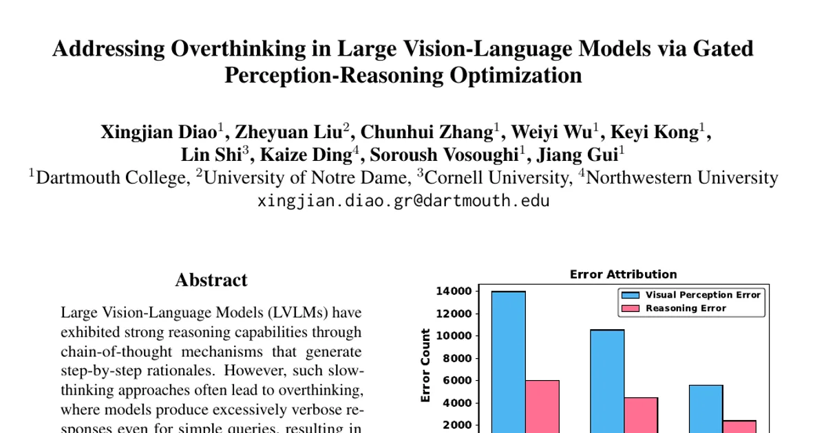 Addressing Overthinking in Large Vision-Language Models via Gated Perception-Reasoning Optimization