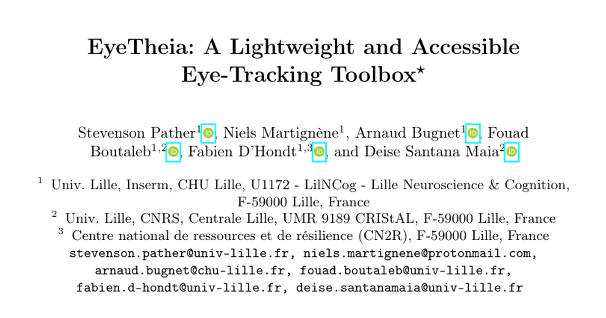 EyeTheia: A Lightweight and Accessible Eye-Tracking Toolbox