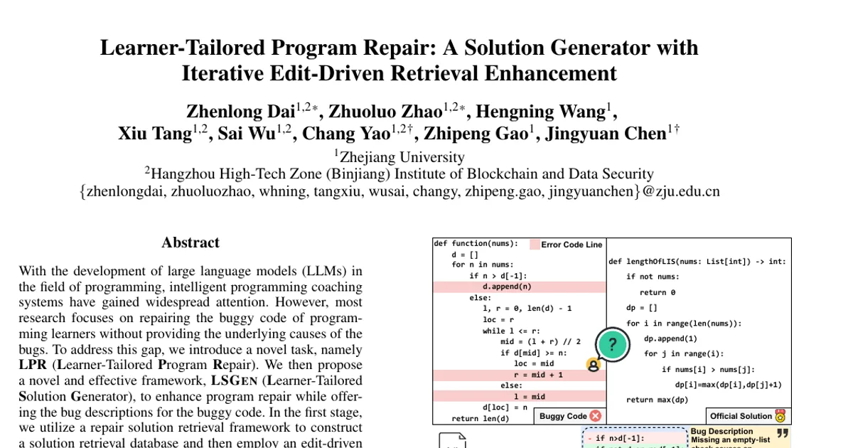 Learner-Tailored Program Repair: A Solution Generator with Iterative Edit-Driven Retrieval Enhancement