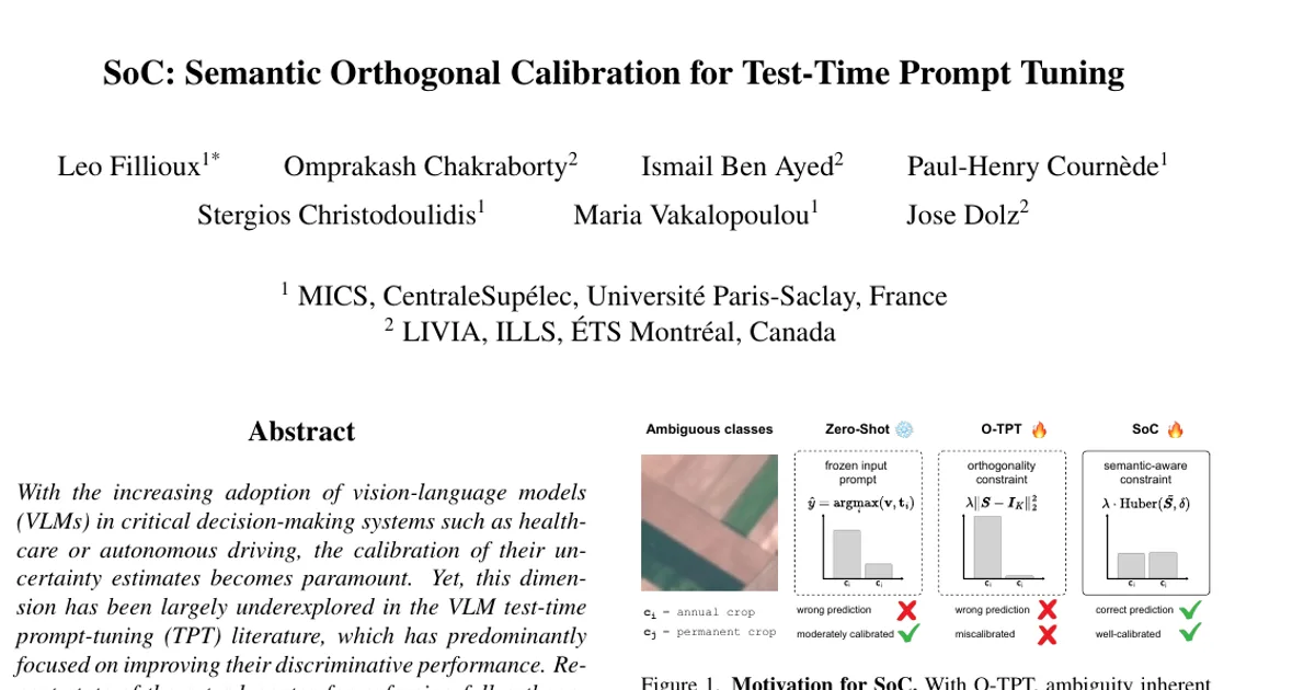 SoC: Semantic Orthogonal Calibration for Test-Time Prompt Tuning
