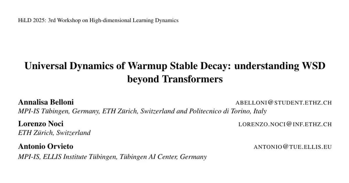 Universal Dynamics of Warmup Stable Decay: understanding WSD beyond Transformers