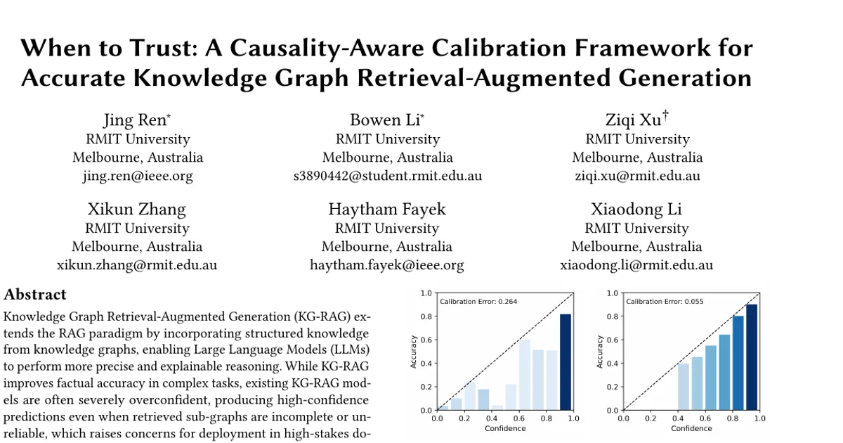 When to Trust: A Causality-Aware Calibration Framework for Accurate Knowledge Graph Retrieval-Augmented Generation