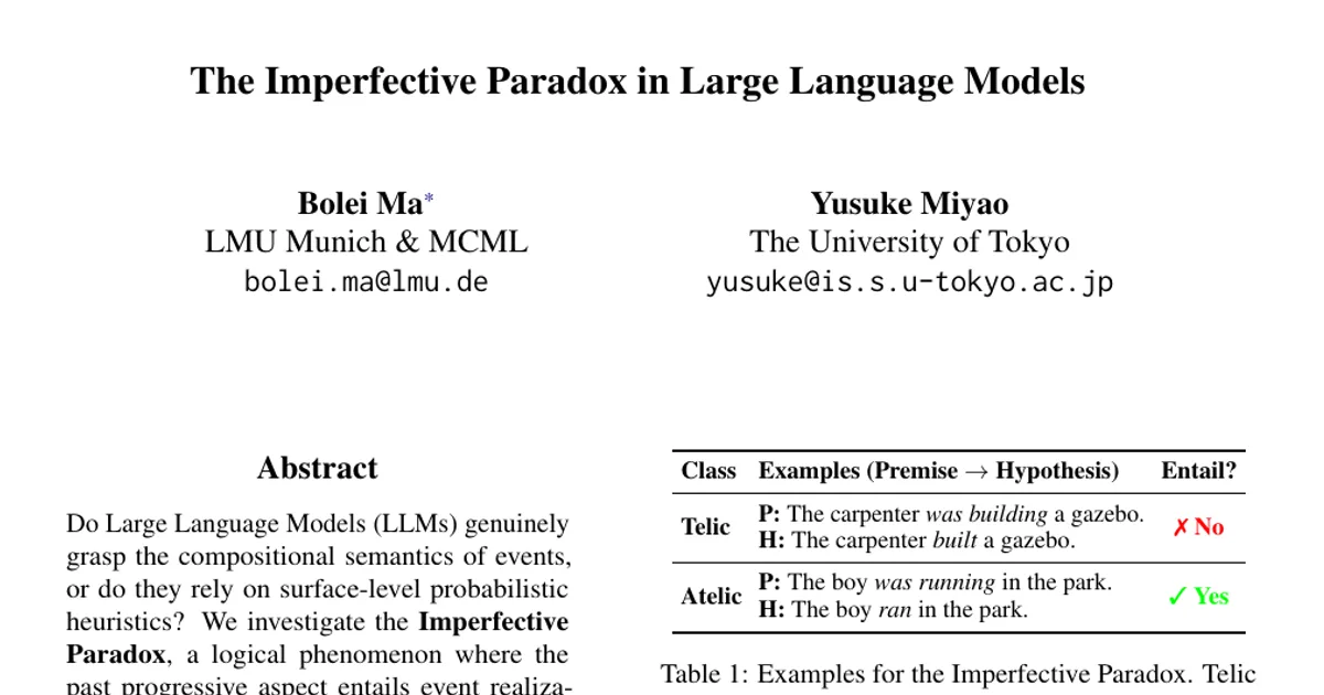 The Imperfective Paradox in Large Language Models