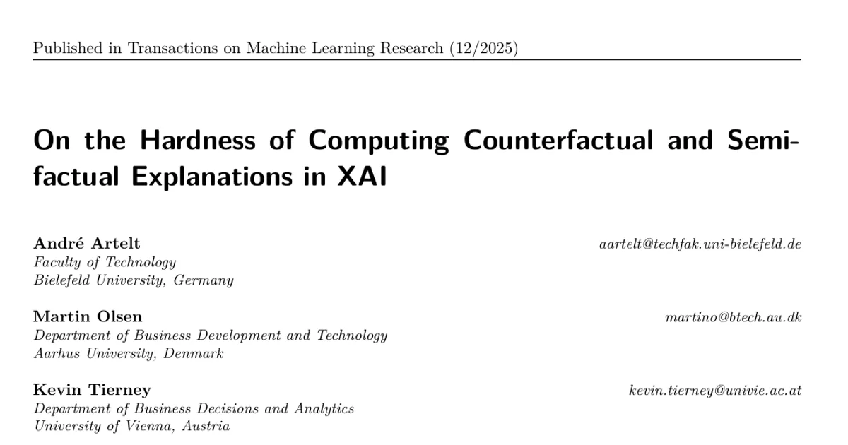 On the Hardness of Computing Counterfactual and Semifactual Explanations in XAI