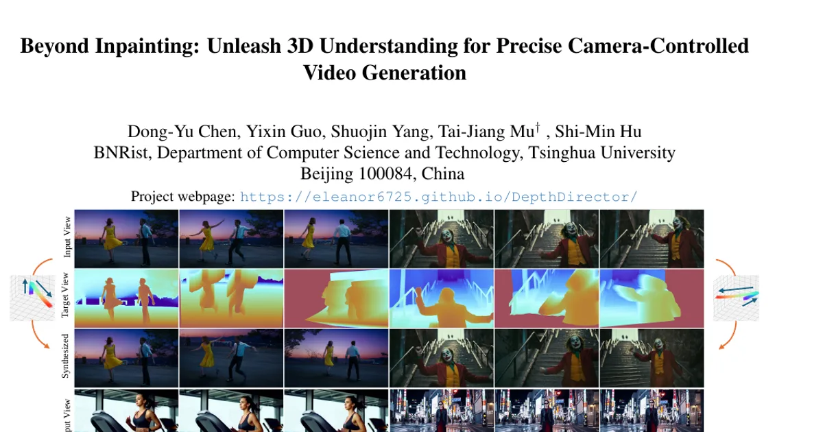 Beyond Inpainting: Unleash 3D Understanding for Precise Camera-Controlled Video Generation