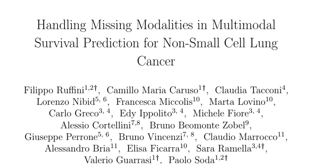 Handling Missing Modalities in Multimodal Survival Prediction for Non-Small Cell Lung Cancer