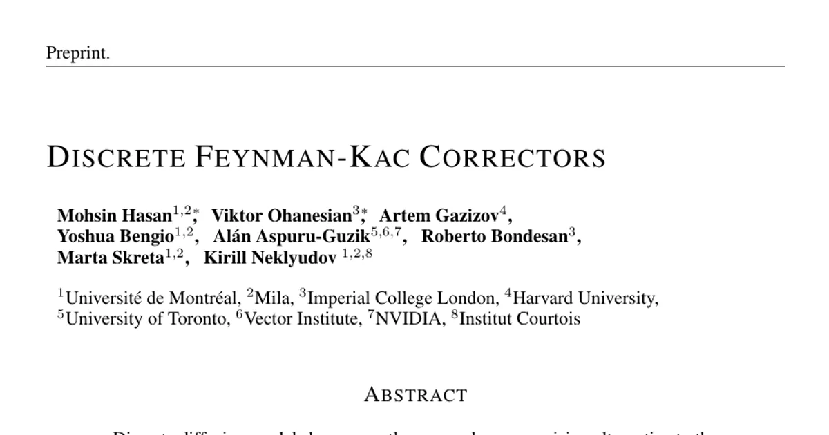 Discrete Feynman-Kac Correctors