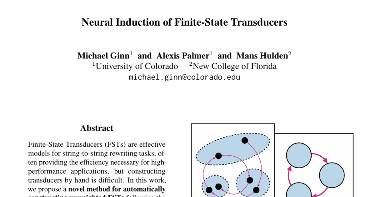 Neural Induction of Finite-State Transducers