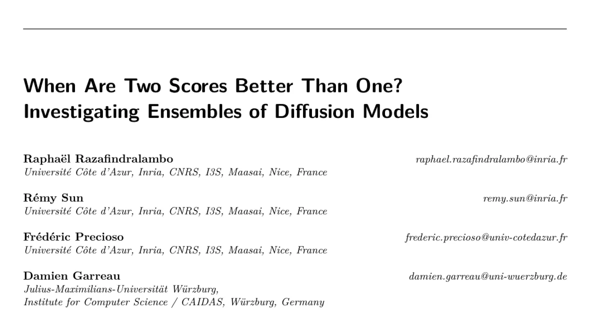When Are Two Scores Better Than One? Investigating Ensembles of Diffusion Models