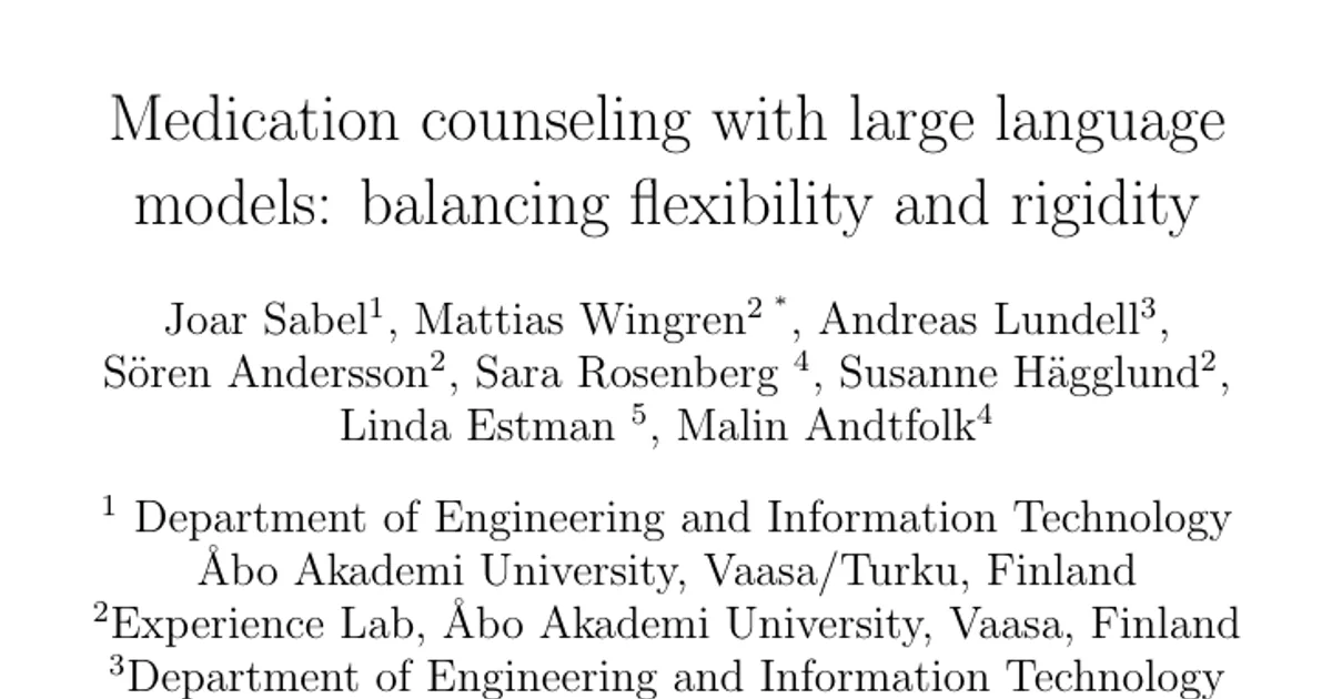 Medication counseling with large language models: balancing flexibility and rigidity