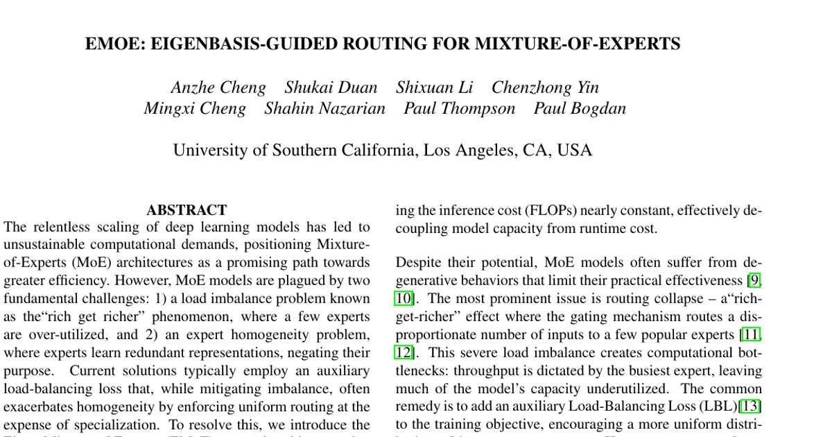 EMoE: Eigenbasis-Guided Routing for Mixture-of-Experts