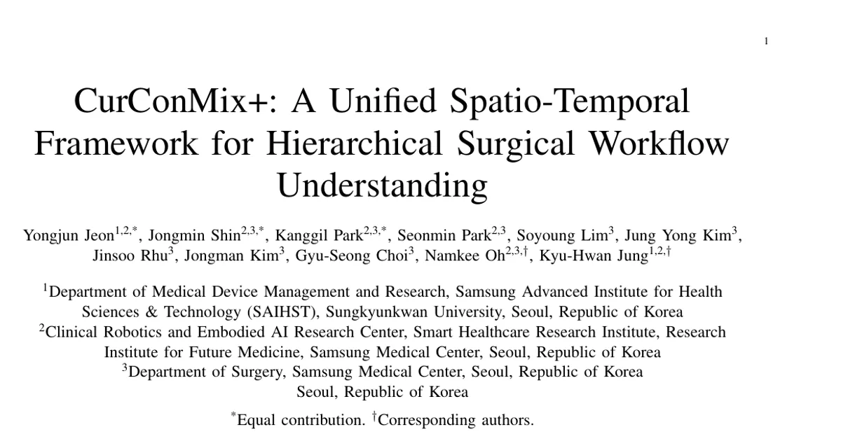 CurConMix+: A Unified Spatio-Temporal Framework for Hierarchical Surgical Workflow Understanding