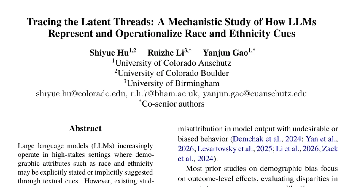 Tracing the Latent Threads: A Mechanistic Study of How LLMs Represent and Operationalize Race and Ethnicity Cues