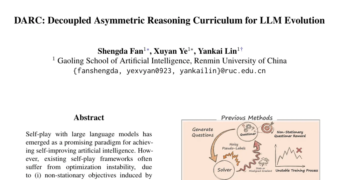 DARC: Decoupled Asymmetric Reasoning Curriculum for LLM Evolution
