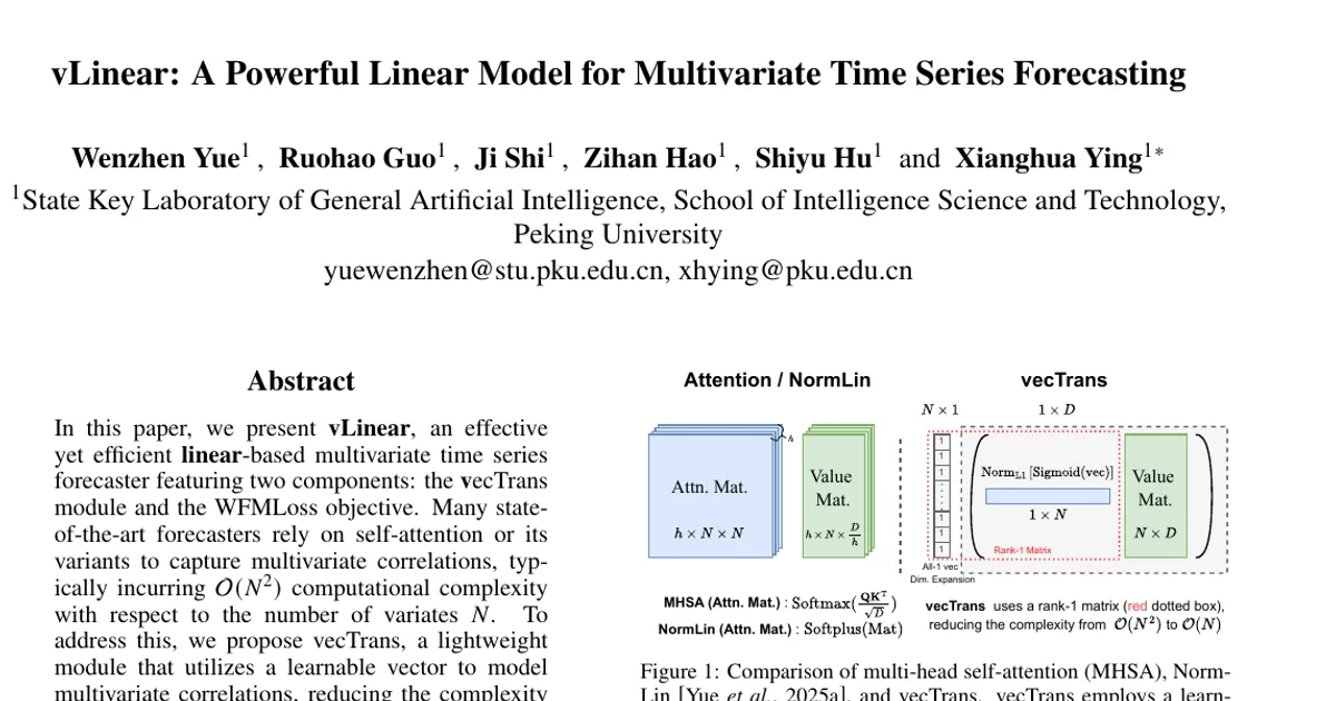 vLinear: A Powerful Linear Model for Multivariate Time Series Forecasting