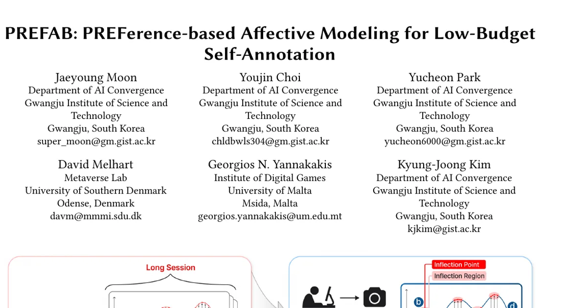 PREFAB: PREFerence-based Affective Modeling for Low-Budget Self-Annotation