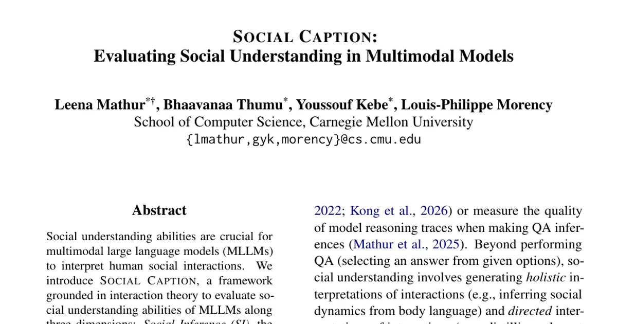 Social Caption: Evaluating Social Understanding in Multimodal Models