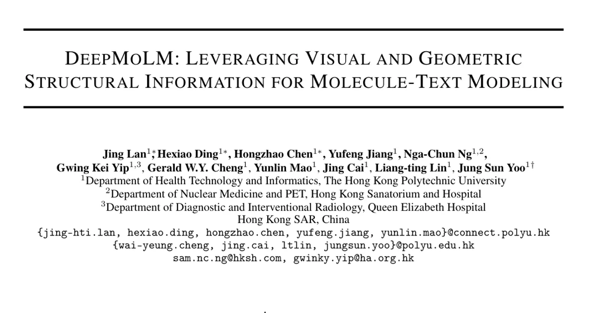 DeepMoLM: Leveraging Visual and Geometric Structural Information for Molecule-Text Modeling