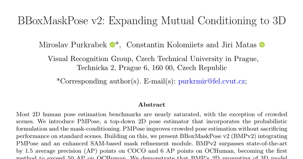 BBoxMaskPose v2: Expanding Mutual Conditioning to 3D